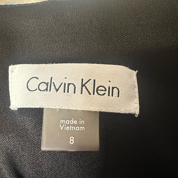 Calvin Klein Black and Blue Floral Midi Dress - Picture 3 of 4